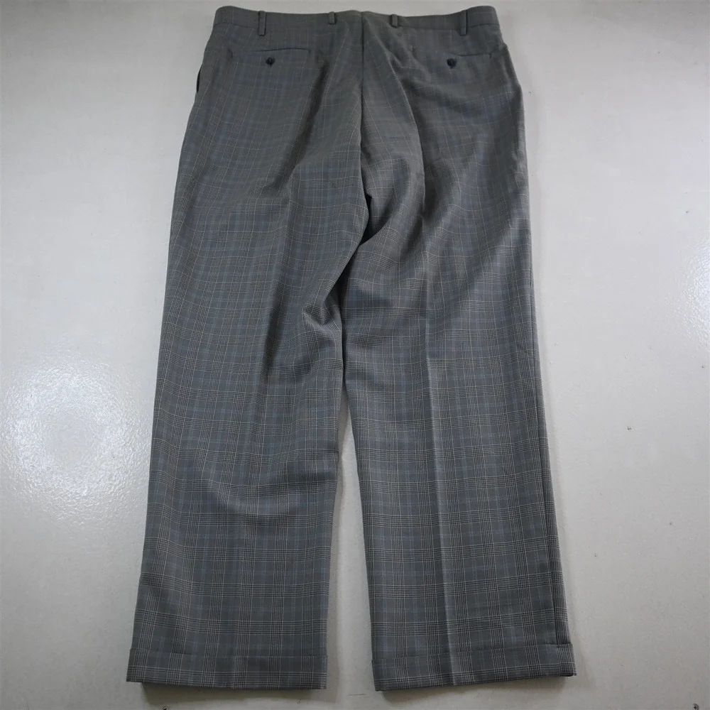 Lineage 46R 40x32 Gray Plaid Double Breasted Mens Jacket‎ Pants Suit